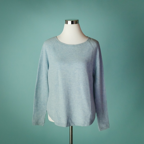Vince Sweaters - Vince S Light Blue Wool Cashmere Boat Neck Sweater